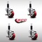 Service Caster 3'' SS Red Poly Swivel 1-1/8'' Expanding Stem Caster Set with Brake, 4PK SCC-SSEX20S314-PPUB-RED-TLB-118-4 - alternate 2